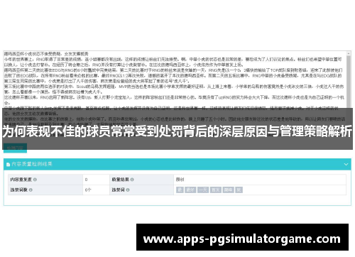 为何表现不佳的球员常常受到处罚背后的深层原因与管理策略解析